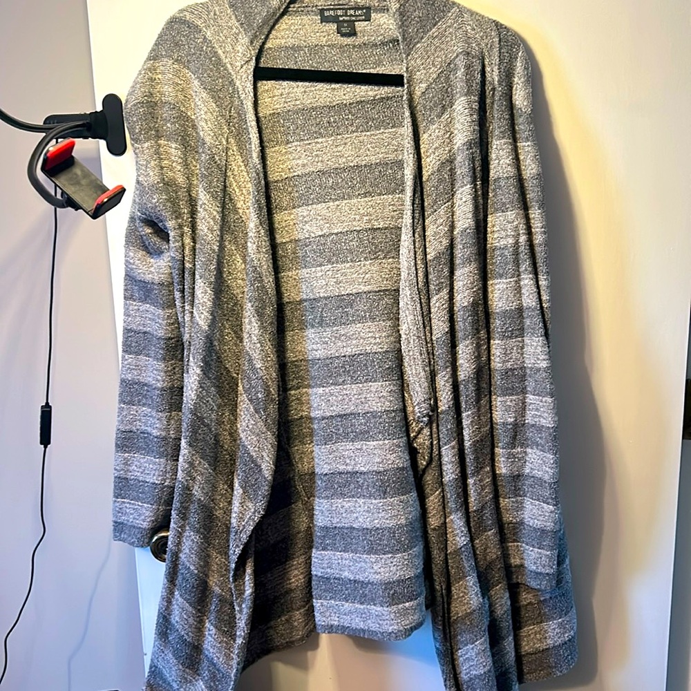 Barefoot Dreams Cardigan Bamboo Chic Lite Calypso Waterfall Blue Gray Women's 1X